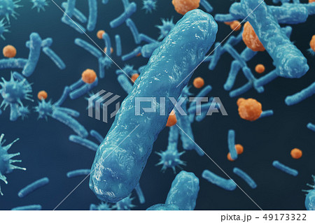 3D illustration Virus backgorund. Viruses influenza, hepatitis, AIDS, E. coli, colon bacillus 3D illustration Virus backgorund. Viruses influenza, hepatitis, AIDS, E. coli, colon bacillus 49173322