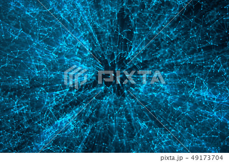 Abstract background of lines and dots, low poly mesh. Concept cloud internet connections technology 49173704