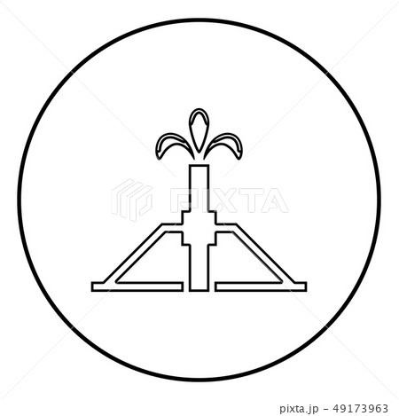 Oil well Derrick rig for oil in out icon outline Oil well Derrick rig for oil in out icon outline 49173963