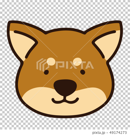 簡單和可愛的柴犬臉圖與主線 49174273