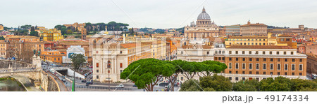 Panorama of Rome and Basilica of St. Peter 49174334