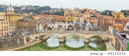 Vittorio Emanuele famous bridge in Rome, Italy Vittorio Emanuele famous bridge in Rome, Italy 49174335