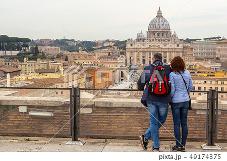 People admire beautiful vatican view 49174375