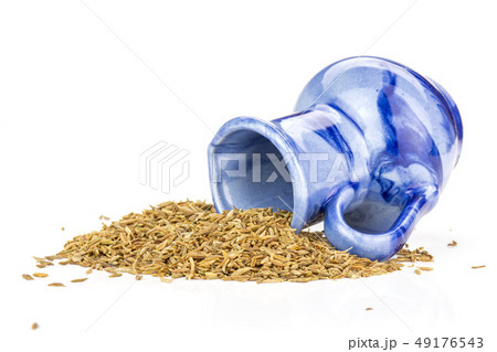 Roman caraway cumin isolated on white Roman caraway cumin isolated on white 49176543