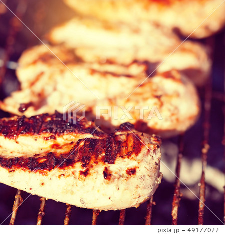 Grilled chicken breast on barbeque Grilled chicken breast on barbeque 49177022