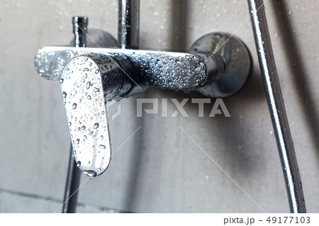 Faucet with water drops texture Faucet with water drops texture 49177103