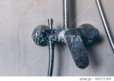 Faucet with water drops texture Faucet with water drops texture 49177104