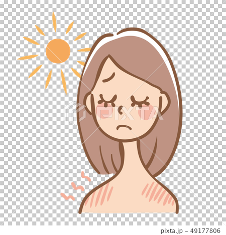 Tanned woman direct sunlight 49177806