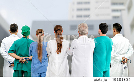 Medical staff group of doctors, nurses and surgeon Medical staff group of doctors, nurses and surgeon 49181354