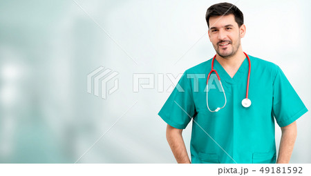 Portrait of male surgeon at the hospital. 49181592