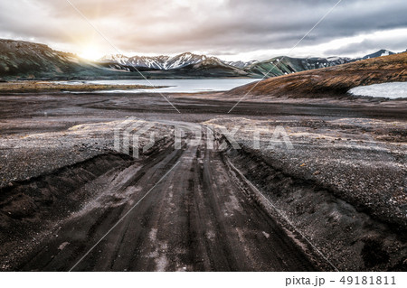 Road to Landmanalaugar on highlands of Iceland. Road to Landmanalaugar on highlands of Iceland. 49181811