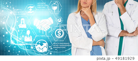 Doctor with health insurance healthcare graphic. 49181929