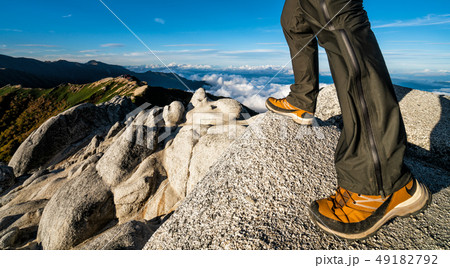 Hiker do trekking activity on mountain in Japan. 49182792