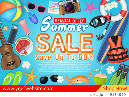 summer sale special offer deal  promotion poster  49184049