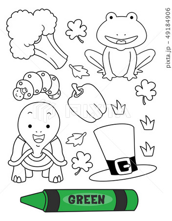 Color Green Secondary Coloring Book Illustration 49184906