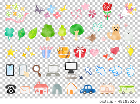 手拉的例證設置了1水彩 49185620