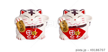 Ceramic doll Japanese welcoming lucky Cat. ( Ceramic doll Japanese welcoming lucky Cat. ( 49186707