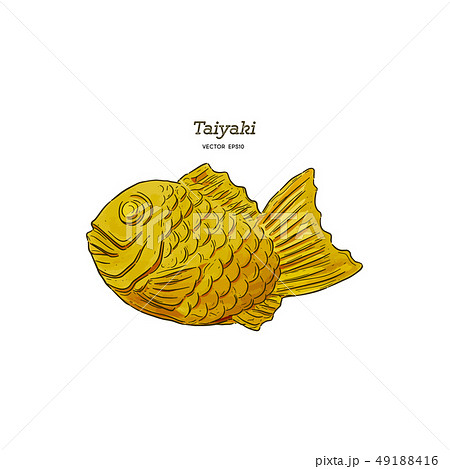 taiyaki , Japanese snack. Hand draw sketch vector. 49188416