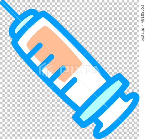 注射器 オレンジ色のイラスト素材