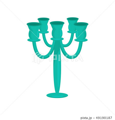 Green candlestick on white background. Vector illustration. 49190187