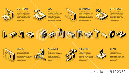 Lead generation isometric vector web banner Lead generation isometric vector web banner 49190322