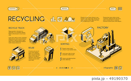 Waste recycling process vector infographics slide Waste recycling process vector infographics slide 49190370