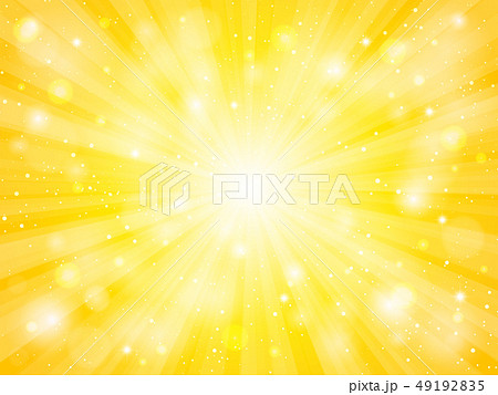 黄色　放射状　光　キラキラ　背景 49192835