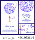 Wedding invitation template set with butterflies 49193014