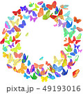 Butterfly wreath design element in bright colors 49193016