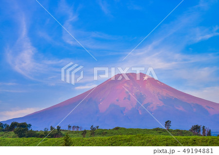 (山梨県)梨ヶ原の夜明け・夏の富士山 (山梨県)梨ヶ原の夜明け・夏の富士山 49194881