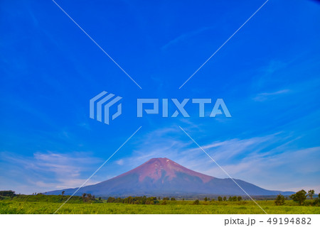 (山梨県)梨ヶ原の夜明け・夏の富士山 (山梨県)梨ヶ原の夜明け・夏の富士山 49194882