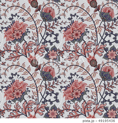 Traditional oriental seamless paisley pattern. Vintage flowers. Decorative ornament backdrop for Traditional oriental seamless paisley pattern. Vintage flowers. Decorative ornament backdrop for 49195436