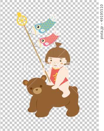 くまに乗った金太郎 49195510