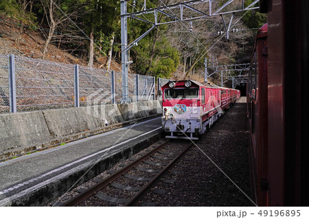 大井川鐵道井川線　長島ダム駅を通過するDD20形ディーゼル機関車 49196895