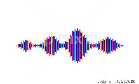 Wave sound vector background. Music flow soundwave design, color elements isolated on white backdrop Wave sound vector background. Music flow soundwave design, color elements isolated on white backdrop 49197689