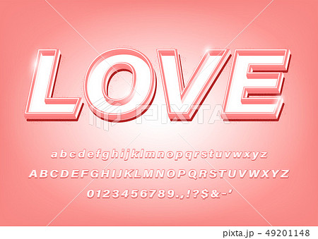 3D Pink Alphabet Love Bold Font 49201148