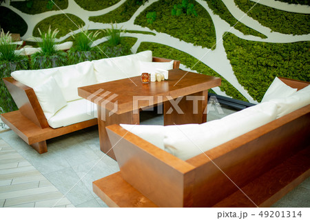 Two sofas with a table 49201314