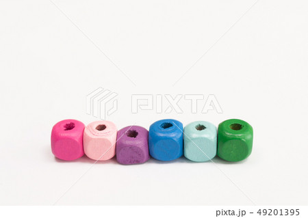 Colored wooden cubes on a white background, isolated. 49201395