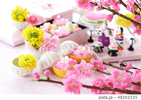 桃の花 ひな祭りの写真素材