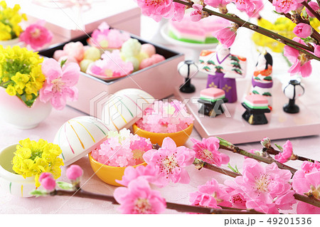 おひな祭り　桃の花　 49201536