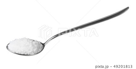 side view of tablespoon with coarse Sea Salt 49201813