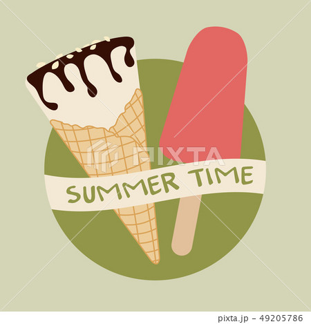 Vector illustration with ice cream cone, ice lolly Vector illustration with ice cream cone, ice lolly 49205786