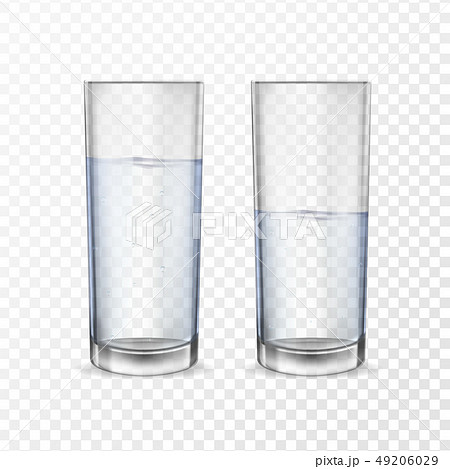 Realistic glasses for drinks with water 49206029