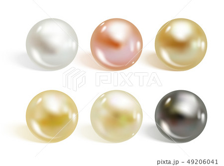 Realistic different colors pearls set. Realistic different colors pearls set. 49206041