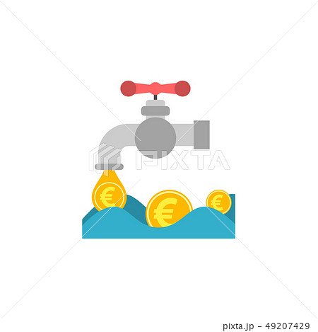 Coin Faucet Flat Vector Icon. 49207429