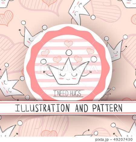 Cute illustration and pattern. Cute illustration and pattern. 49207430