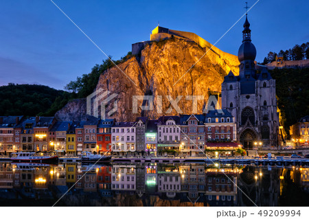 Night view of Dinant town, Belgium Night view of Dinant town, Belgium 49209994