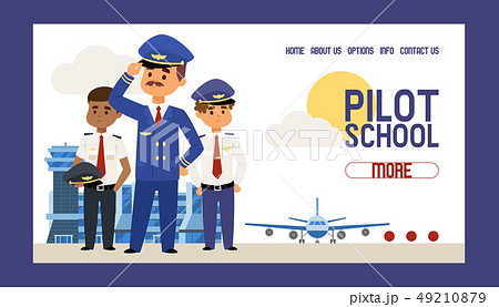 Pilot School Vector Web Page Flight Crew Study のイラスト素材