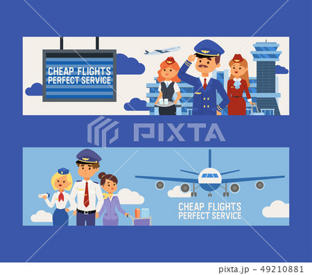 Pilot vector flight crew stewardess and people traveling on aircraft plane airplane flying to Pilot vector flight crew stewardess and people traveling on aircraft plane airplane flying to 49210881