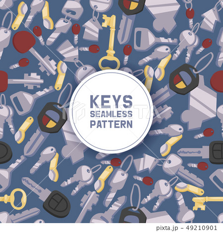 Key vector seamless pattern house keys lock for safety and home security protection locked secure 49210901